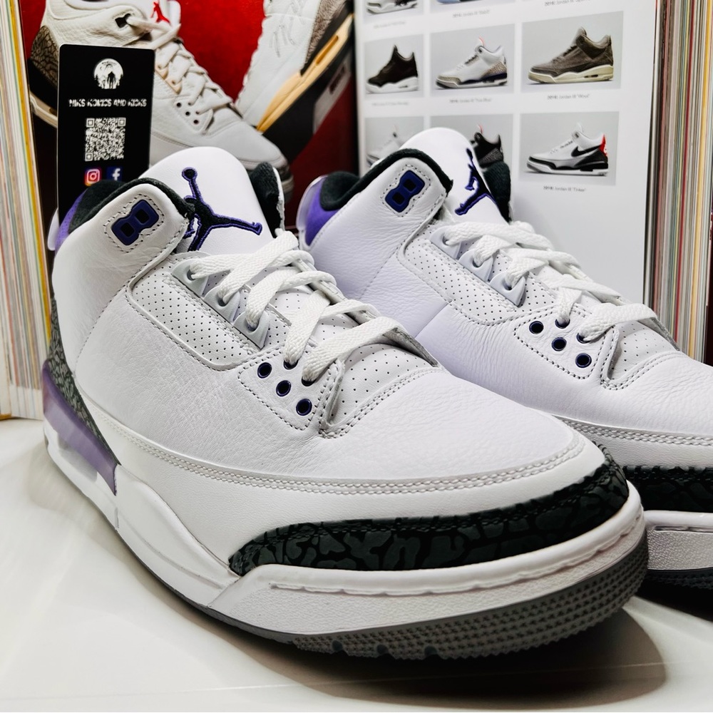 JORDAN 3 RETRO DARK IRIS MENS SIZE 10.5 AND 4.5Y